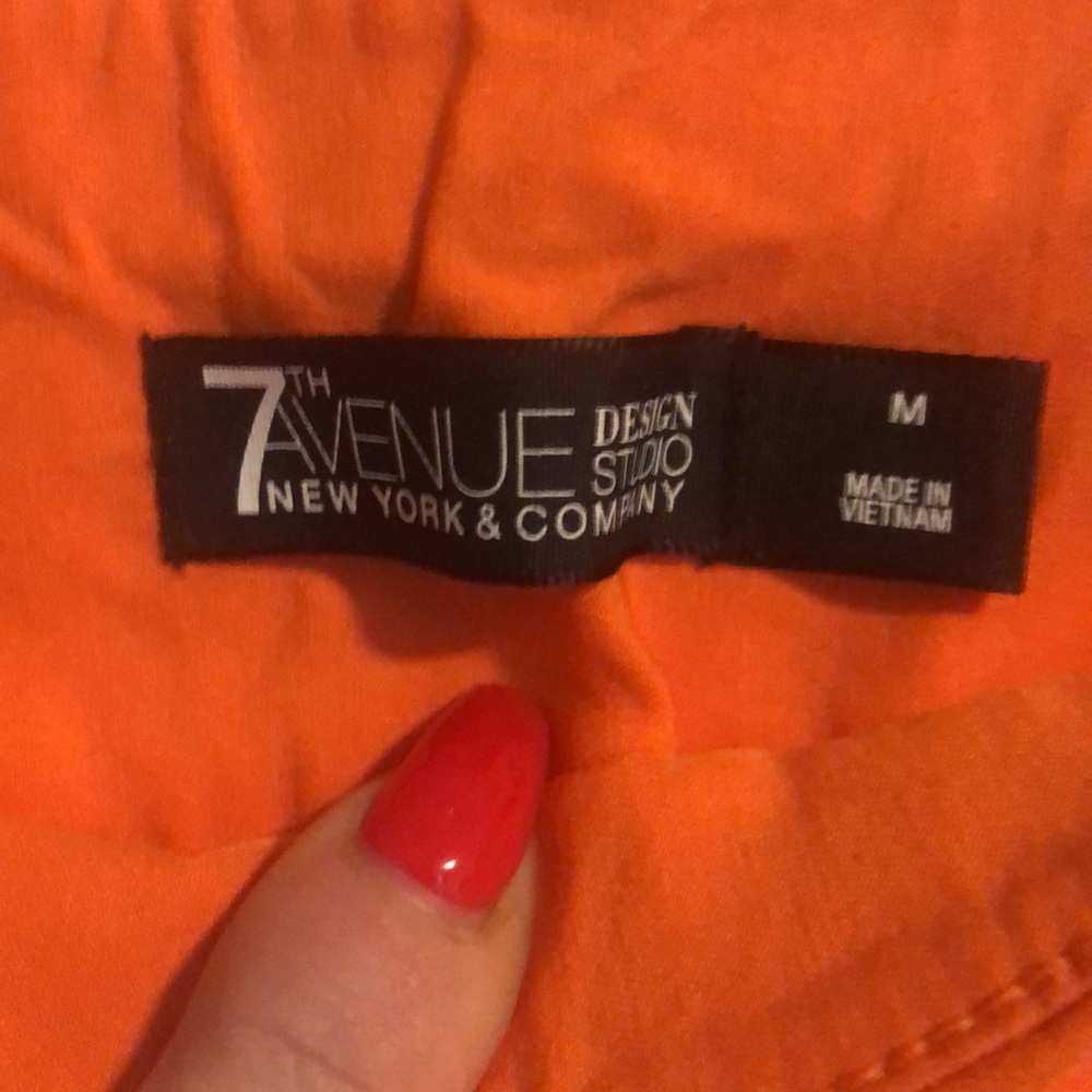 Orange Pull On Ankle Pants Size M - Picture 3 of 4